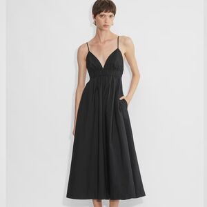 Babaton Cotton Poplin Black Maxi Dress Size S